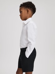 Reiss Kin Slim Fit Linen Adjustable Shorts - Image 3 of 4