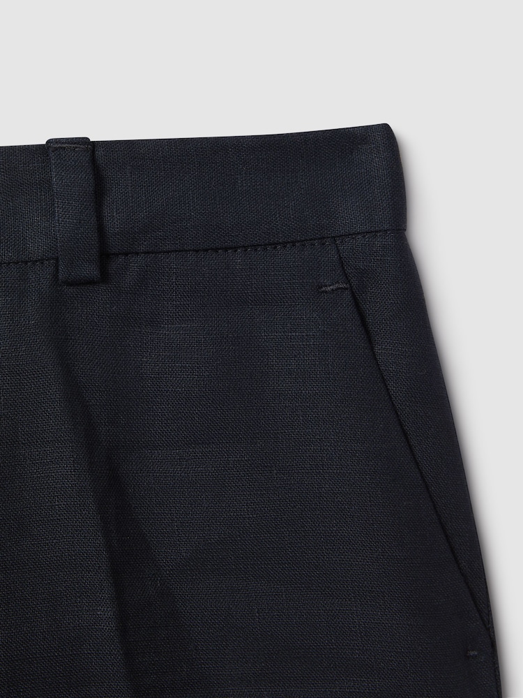 Reiss Kin Slim Fit Linen Adjustable Shorts - Image 4 of 4