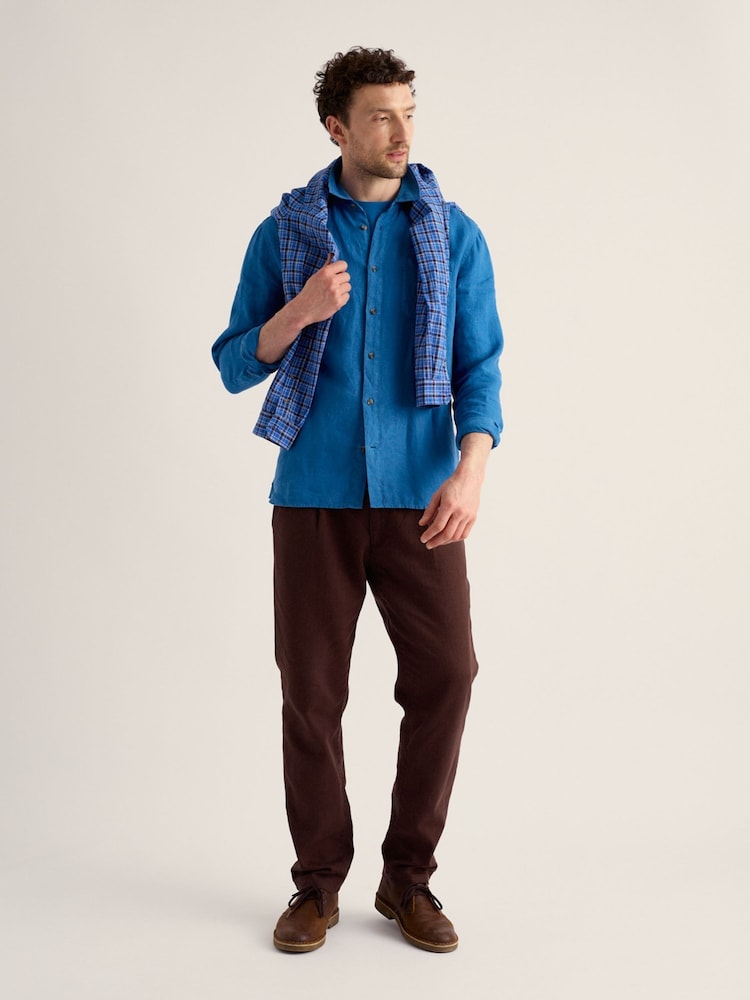 Bleu - Chemise en lin Seasalt Cornwall Conservator 100% - Image 1 sur 5