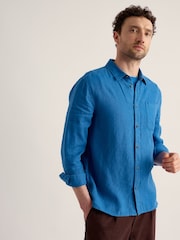 Bleu - Chemise en lin Seasalt Cornwall Conservator 100% - Image 2 sur 5