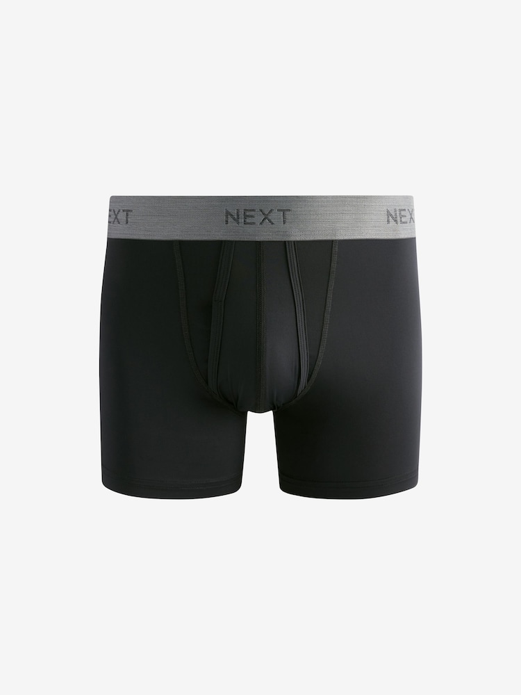 Black Bright Metallic Waistband Motionflex A-Fronts Boxers 4 Pack - Image 2 of 7