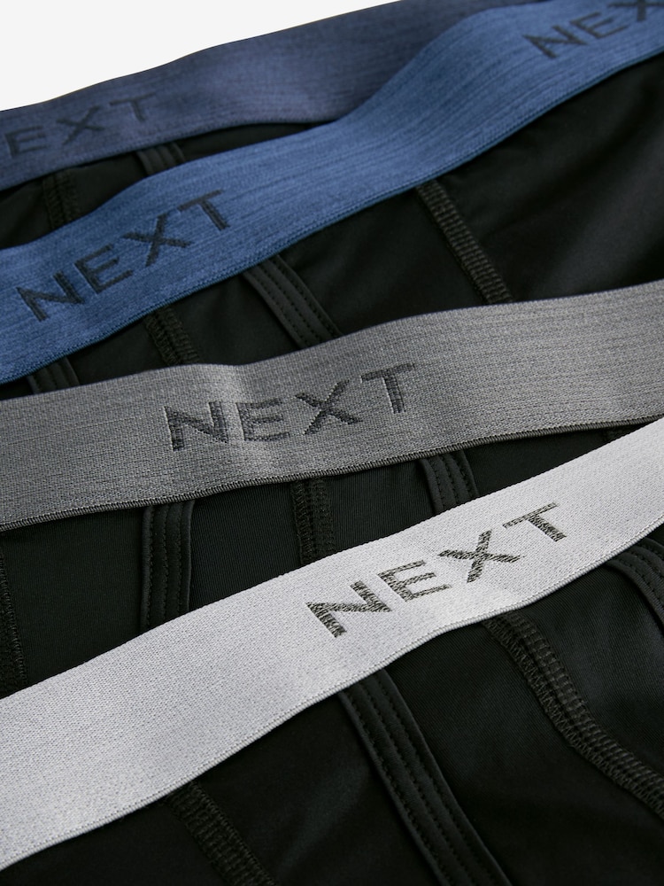 Black Bright Metallic Waistband Motionflex A-Fronts Boxers 4 Pack - Image 7 of 7