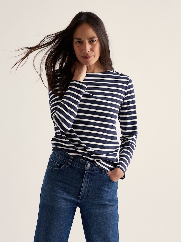 أزرق داكن - Seasalt Cornwall Sailor Cotton Long Sleeve Top - صورة 1 من 5 أزرق داكن - Seasalt Cornwall Sailor Cotton Long Sleeve Top - صورة 1 من 5