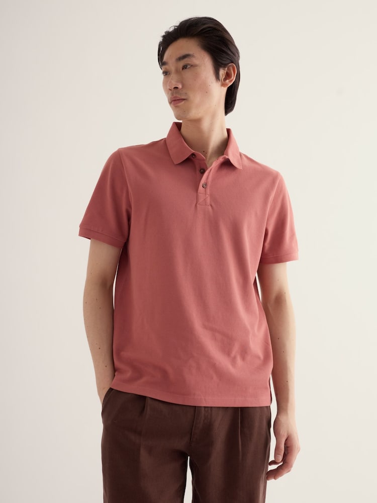 Seasalt Cornwall Pink Balefire Polo Shirt - Image 2 of 5 Seasalt Cornwall Pink Balefire Polo Shirt - Image 2 of 5