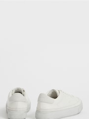 AllSaints White Low Top Lace-Up Trish Trainers - Image 2 of 3