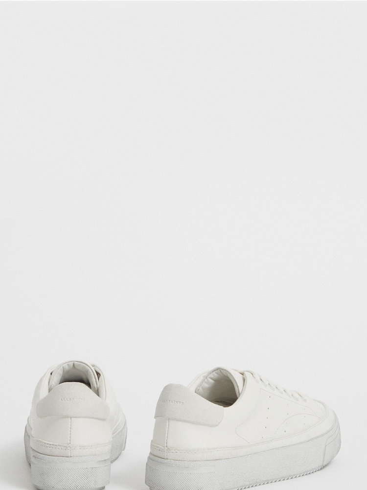 AllSaints White Low Top Lace-Up Trish Trainers - Image 2 of 3