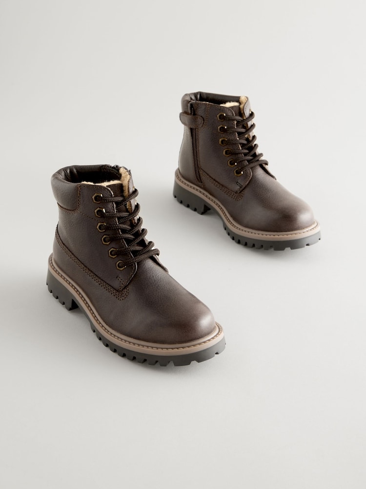 Chocolate Brown Wide Fit (G) Leather Work Boots - Image 8 of 8