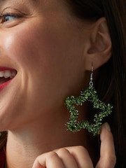 Vert - Boucles d’oreilles guirlandes étoile de Noël - Image 1 of 4