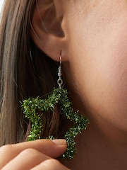 Vert - Boucles d’oreilles guirlandes étoile de Noël - Image 3 of 4