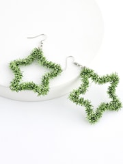 Vert - Boucles d’oreilles guirlandes étoile de Noël - Image 4 of 4