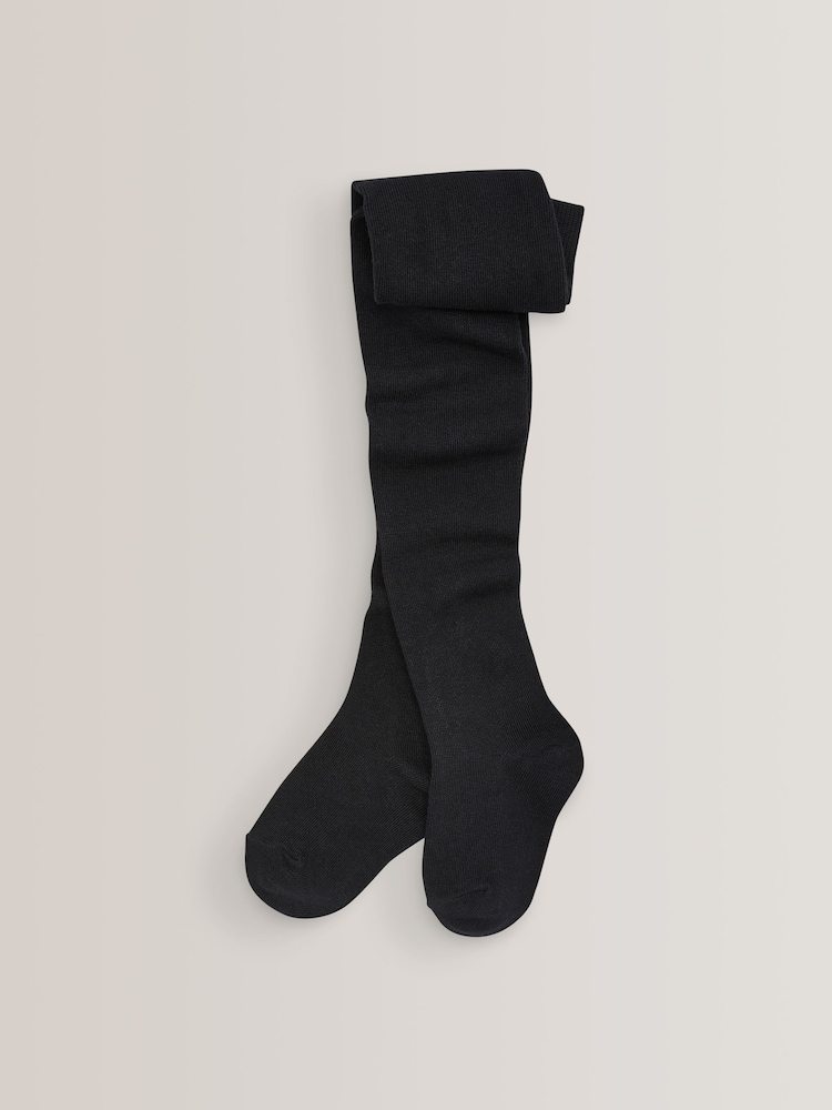 Black Cotton Rich School Tights - Image 1 of 3