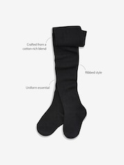 Black Cotton Rich School Tights - Image 3 of 3