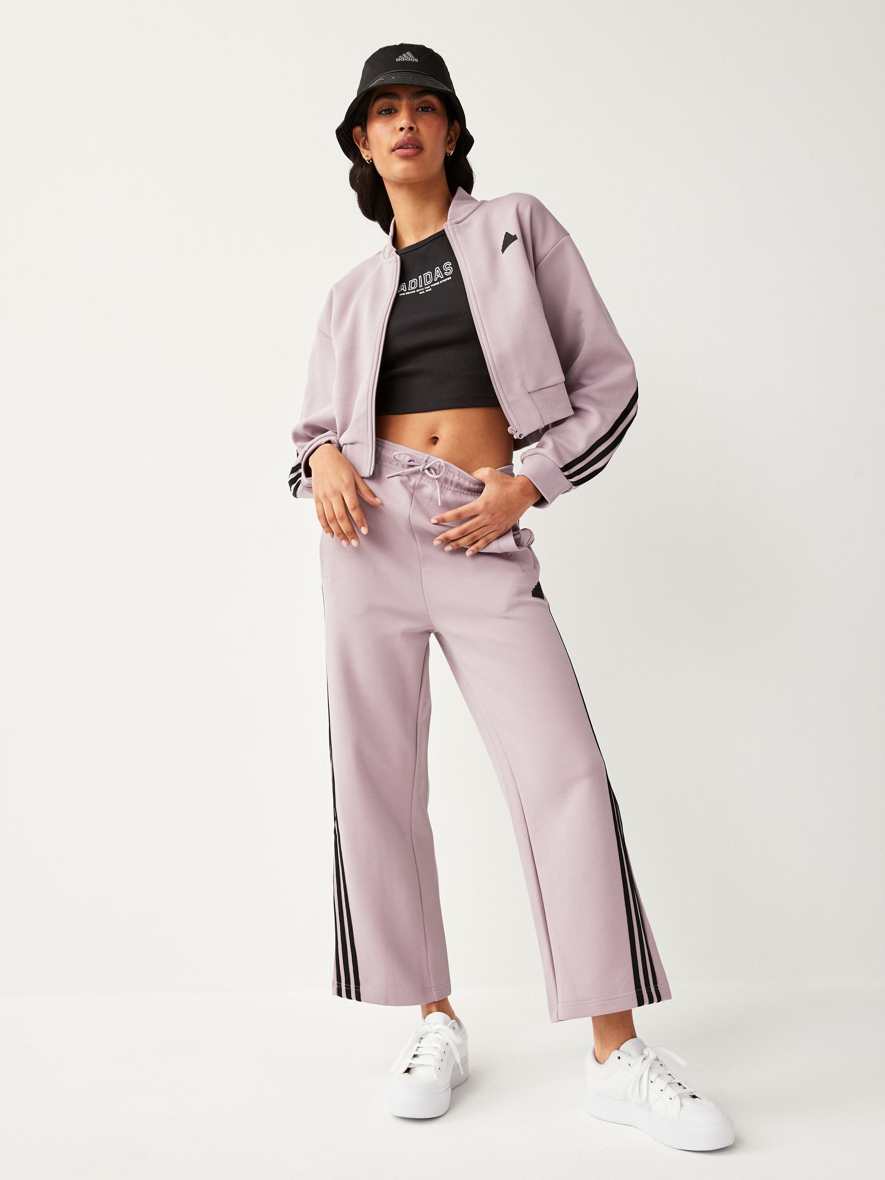 Buy adidas Purple Sportswear Future Icons 3-Stripes Open Hem Joggers from  Next Luxembourg
