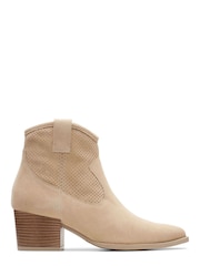 Clarks Natural Suede Elder Rae Western Boots - Image 1 of 7