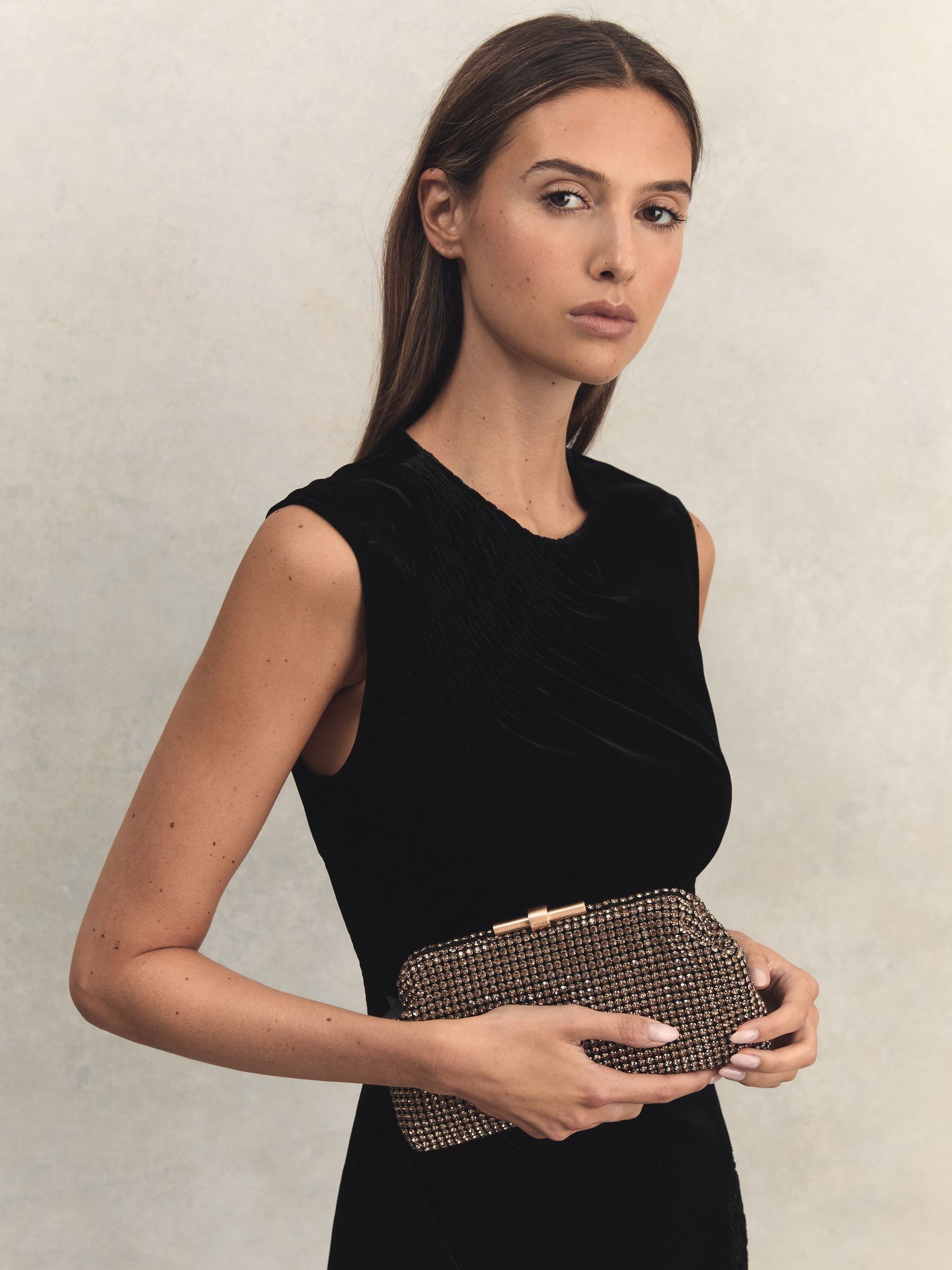 Buy Reiss Gold Adaline Embellished Clutch Bag from Next Luxembourg