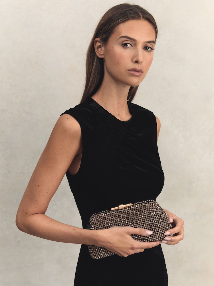 Dorado - Bolso clutch con adornos Adaline de Reiss - Imagen 6 de 6