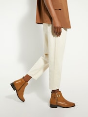 Dune London Brown Standard Fit Pepi Branded Trim Ankle Boots - Image 1 of 7
