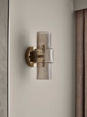 Lipsy Gold Ribbed Glass Wall Light - Image 2 of 6