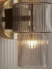 Lipsy Gold Ribbed Glass Wall Light - Image 3 of 6