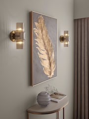 Lipsy Gold Ribbed Glass Wall Light - Image 5 of 6
