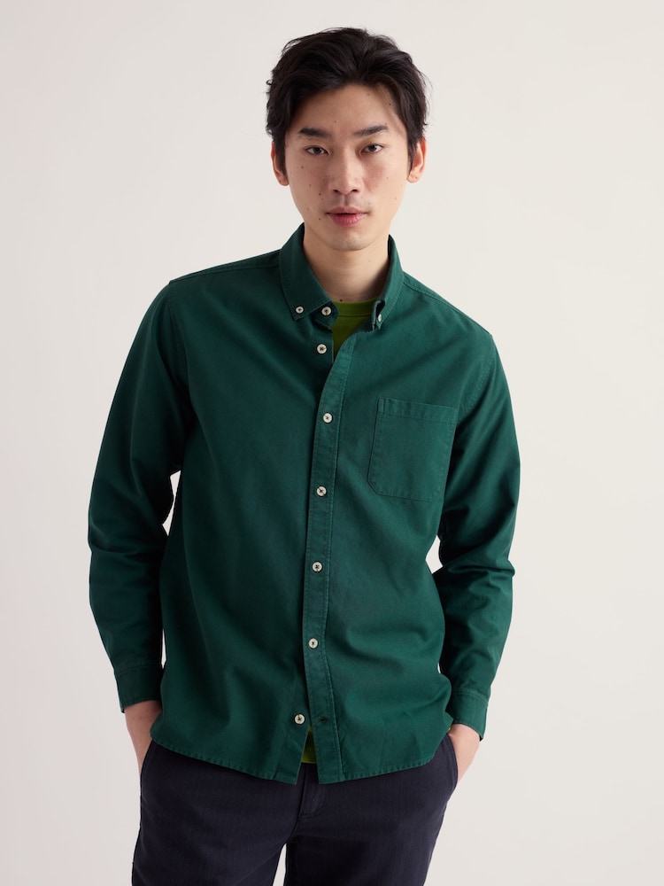 Seasalt Cornwall Green Jenken Garment Dyed Oxford Shirt - Image 1 of 5 Seasalt Cornwall Green Jenken Garment Dyed Oxford Shirt - Image 1 of 5