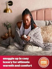Silentnight Grey Teddy Luxury Heated Supersoft Fleece Blanket Throw - Image 2 of 8