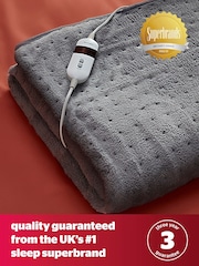 Silentnight Grey Teddy Luxury Heated Supersoft Fleece Blanket Throw - Image 5 of 8