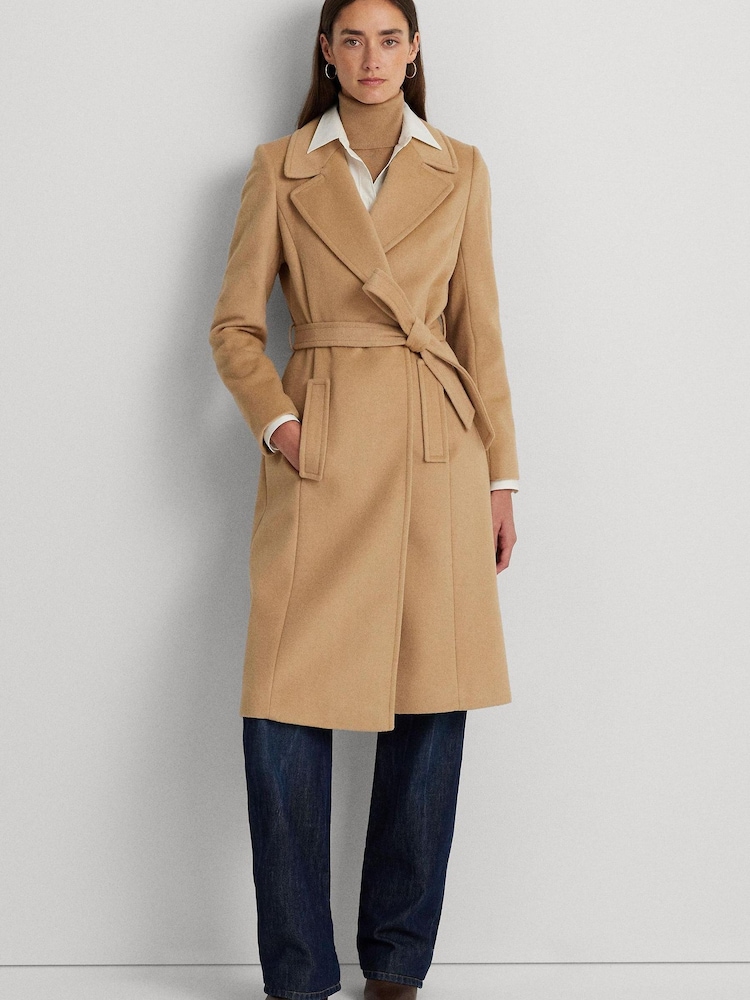 Lauren Ralph Lauren Belted Wool Blend Wrap Coat - Image 1 of 10