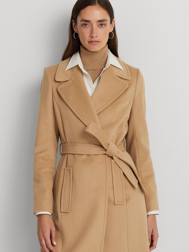 Lauren Ralph Lauren Belted Wool Blend Wrap Coat - Image 6 of 10