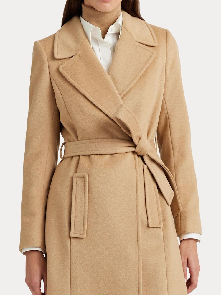 Lauren Ralph Lauren Belted Wool Blend Wrap Coat - Image 7 of 10