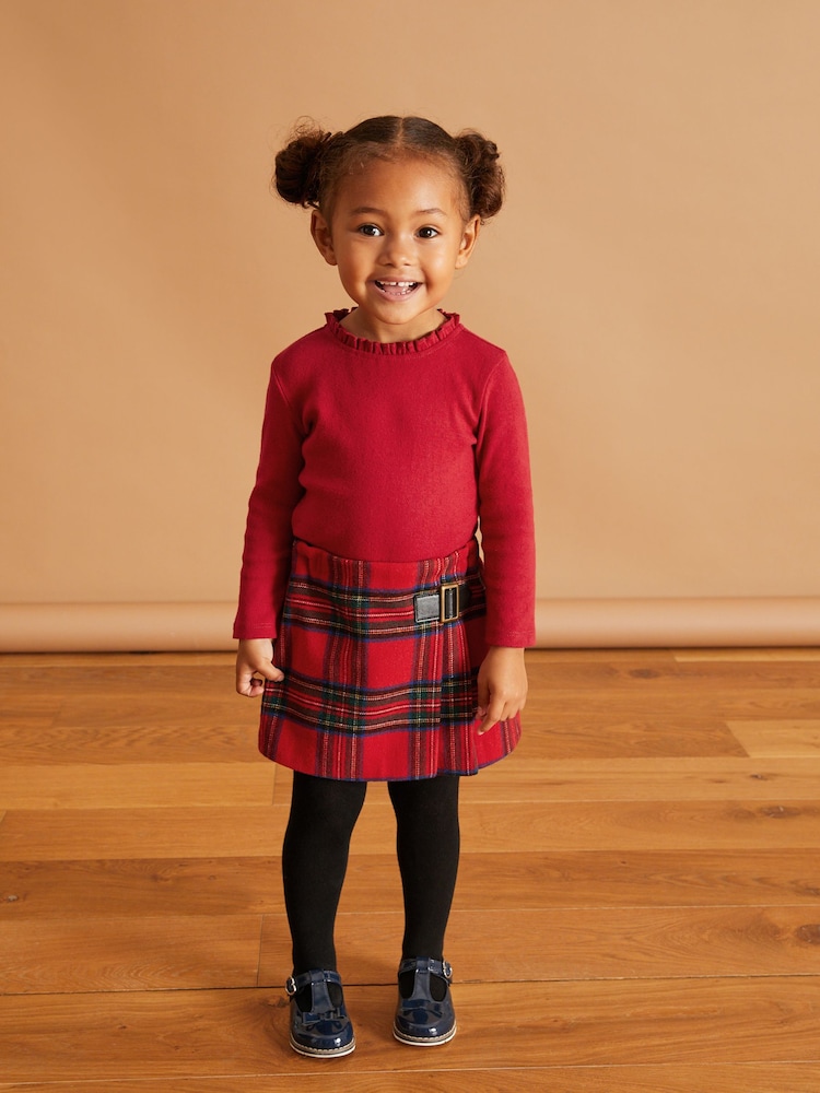 Red Kilt Skirt & Tights Set (3mths-10yrs) - Image 2 of 9