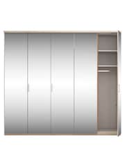 Wiemann Peyton Rustic Oak Mirror Semi Fitted 5 Door Wardrobe - Image 4 of 4