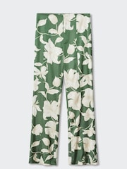 Mango Green Flared Floral Print Trousers - Image 5 of 6