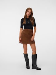 VERO MODA Brown High Waist Corduroy Mini Skirt - Image 3 of 6