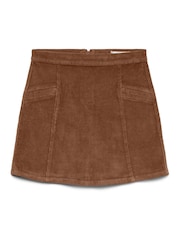 VERO MODA Brown High Waist Corduroy Mini Skirt - Image 5 of 6