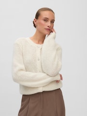灰色 - VERO MODA Long Sleeve Round Neck Cardigan With Jewel Buttons - 5的图像1｝