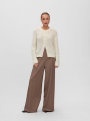 Run Add Round Buy VERO MODA Grey Long Sleeve Round Neck Cardigan With Jewel Buttons ...