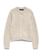 灰色 - VERO MODA Long Sleeve Round Neck Cardigan With Jewel Buttons - 5的图像5｝