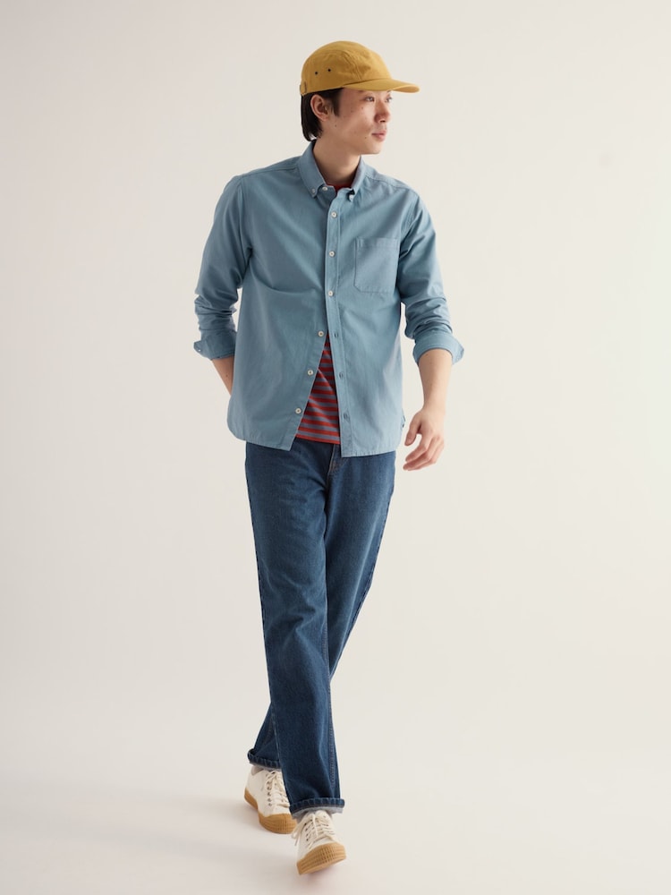 Seasalt Cornwall Blue Jenken Garment Dyed Oxford Shirt - Image 1 of 5 Seasalt Cornwall Blue Jenken Garment Dyed Oxford Shirt - Image 1 of 5