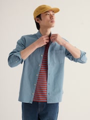 Seasalt Cornwall Blue Jenken Garment Dyed Oxford Shirt - Image 3 of 5