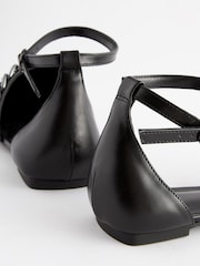 Black Forever Comfort® Point Toe Chain Trim Flats - Image 5 of 8