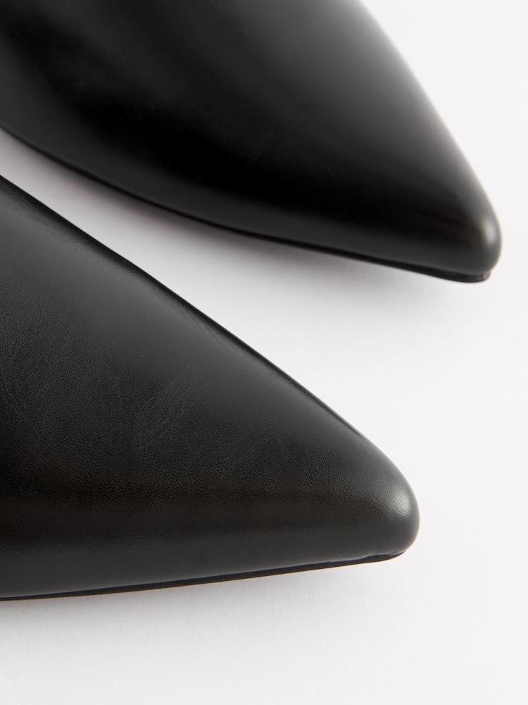 Black Forever Comfort® Point Toe Chain Trim Flats - Image 8 of 8