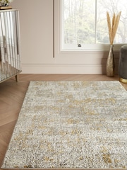 Ochre Yellow Gold Mica Abstract Rug - Image 1 of 4