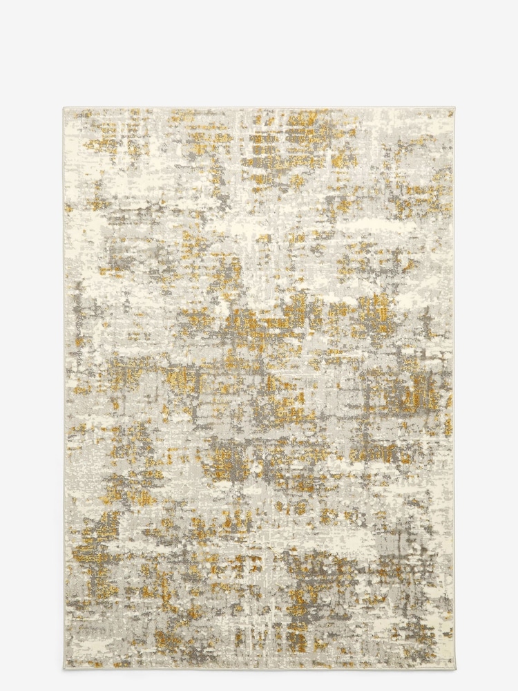 Ochre Yellow Gold Mica Abstract Rug - Image 2 of 4
