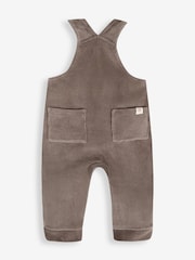 JoJo Maman Bébé Fawn Brown Bear 2-Piece Velour Appliqué Dungaree & Top Set - Image 3 of 6
