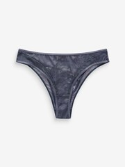 Navy Blue Lace Extra High Leg Knickers - Image 6 of 6