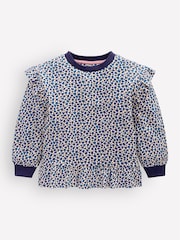 Boden Blue Pretty Frill Sweatshirt - Image 1 of 3