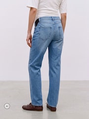 Mamalicious Blue Maternity Side Elastic Straight Jeans - Image 3 of 6