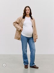 Mamalicious Blue Maternity Side Elastic Straight Jeans - Image 4 of 6