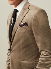 Champagne Gold Slim Velvet Blazer - Image 4 of 10